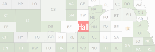 Hall County Map
